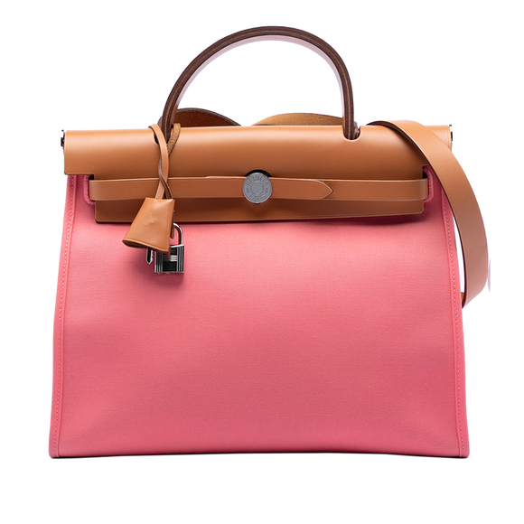 Hermes Handbags - Pre-Loved Hermes Toile Herbag Zip 31